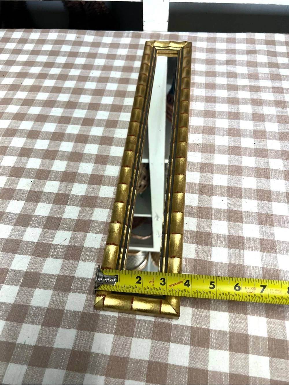 Vintage gold resin mirror bamboo style wall decor
